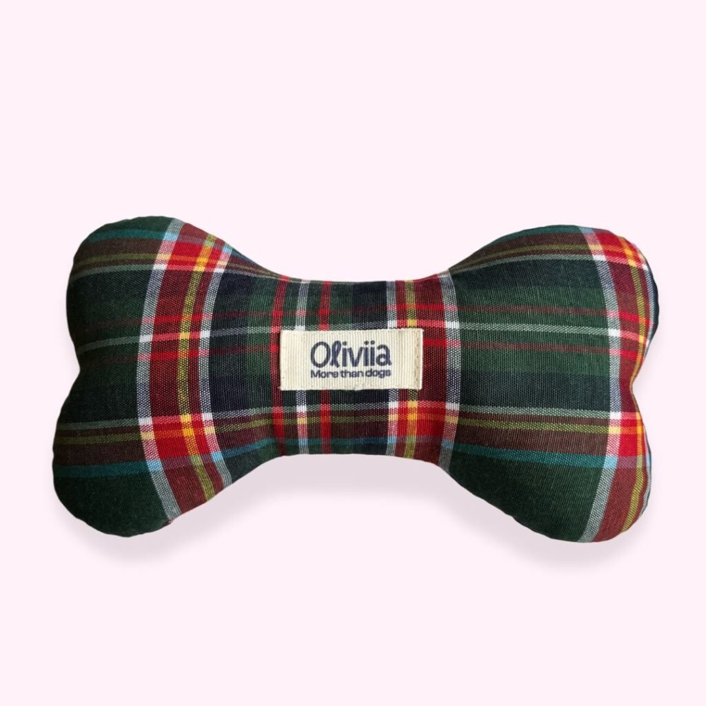 juguetes, perros, hueso, tela, tartan, british, oliviia