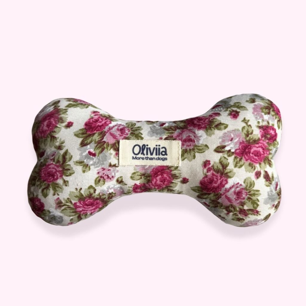 juguetes, perros, hueso, tela, primavera, flores, liberty, oliviia