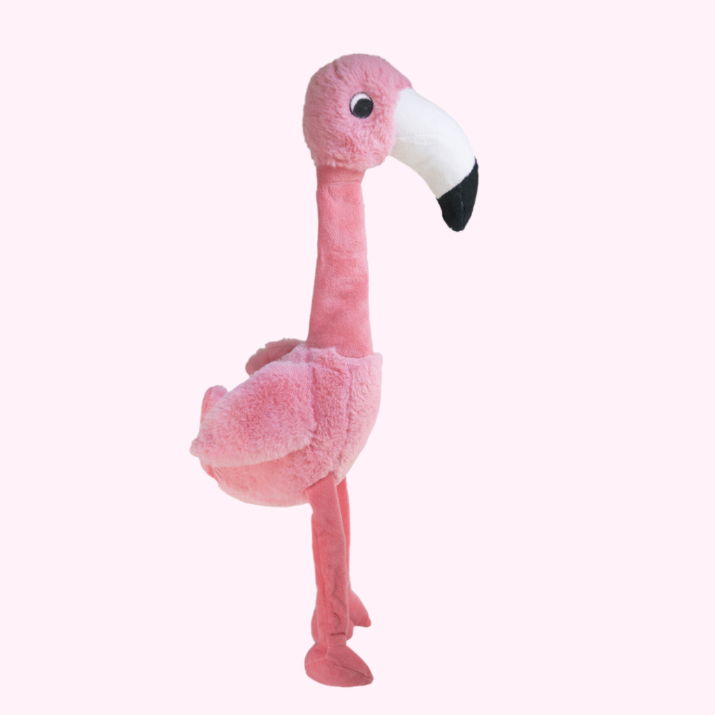 juguetes, perros, peluche, flamenco, rosa, oliviia