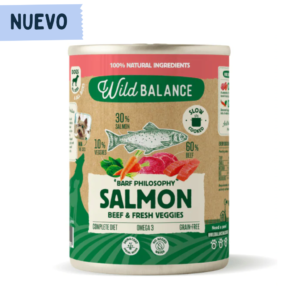 Lata de Salmón y Ternera para perros 400g - Filosofía BARF