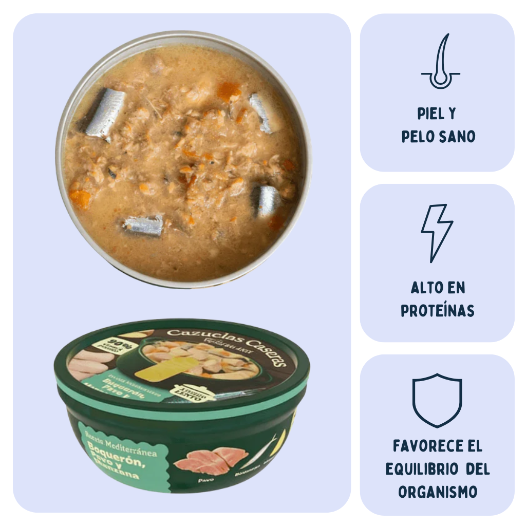 Cazuela casera de Boquerón, Pavo y Manzana para perros 280g - Imagen 3