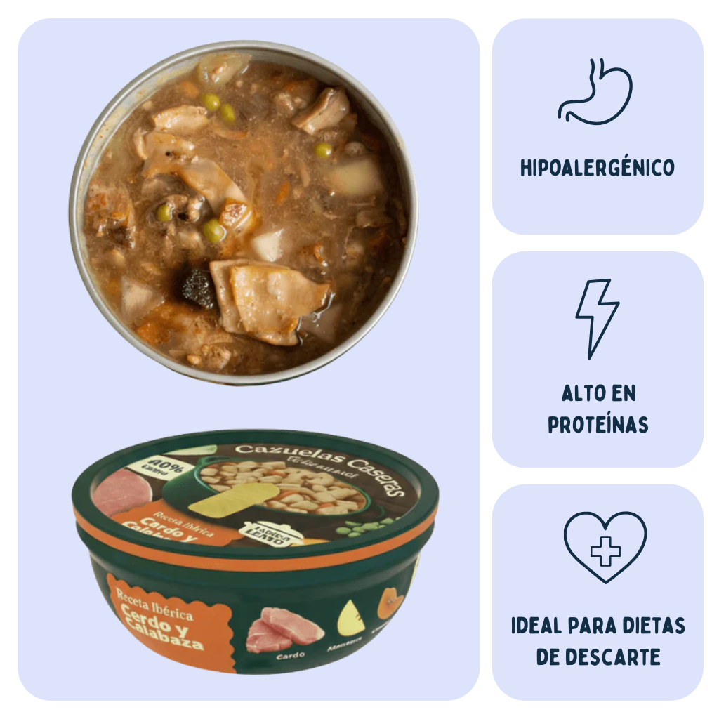 Cazuela casera de Cerdo y Calabaza para perros 280g - Imagen 3