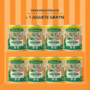 Pack "Pollo pollito" - 8 latas de pollo para perros de 400g + ¡juguete GRATIS!